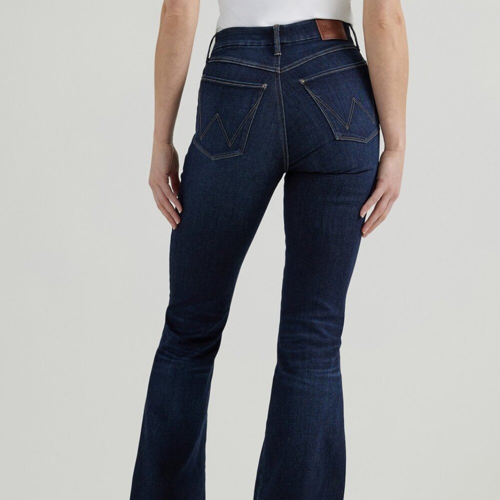 Wrangler Dark Indigo High-Rise Flare Jeans